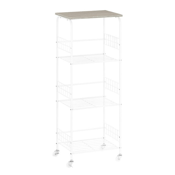 4-tire shelves Wire rack Metal shelves Wheels attached Suitable for bathrooms, laundry rooms Kitchen storage