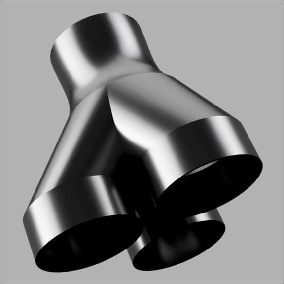 4" to 4" 3-Way Splitter Duct Connection for Woodwork Dust, Grow Tent