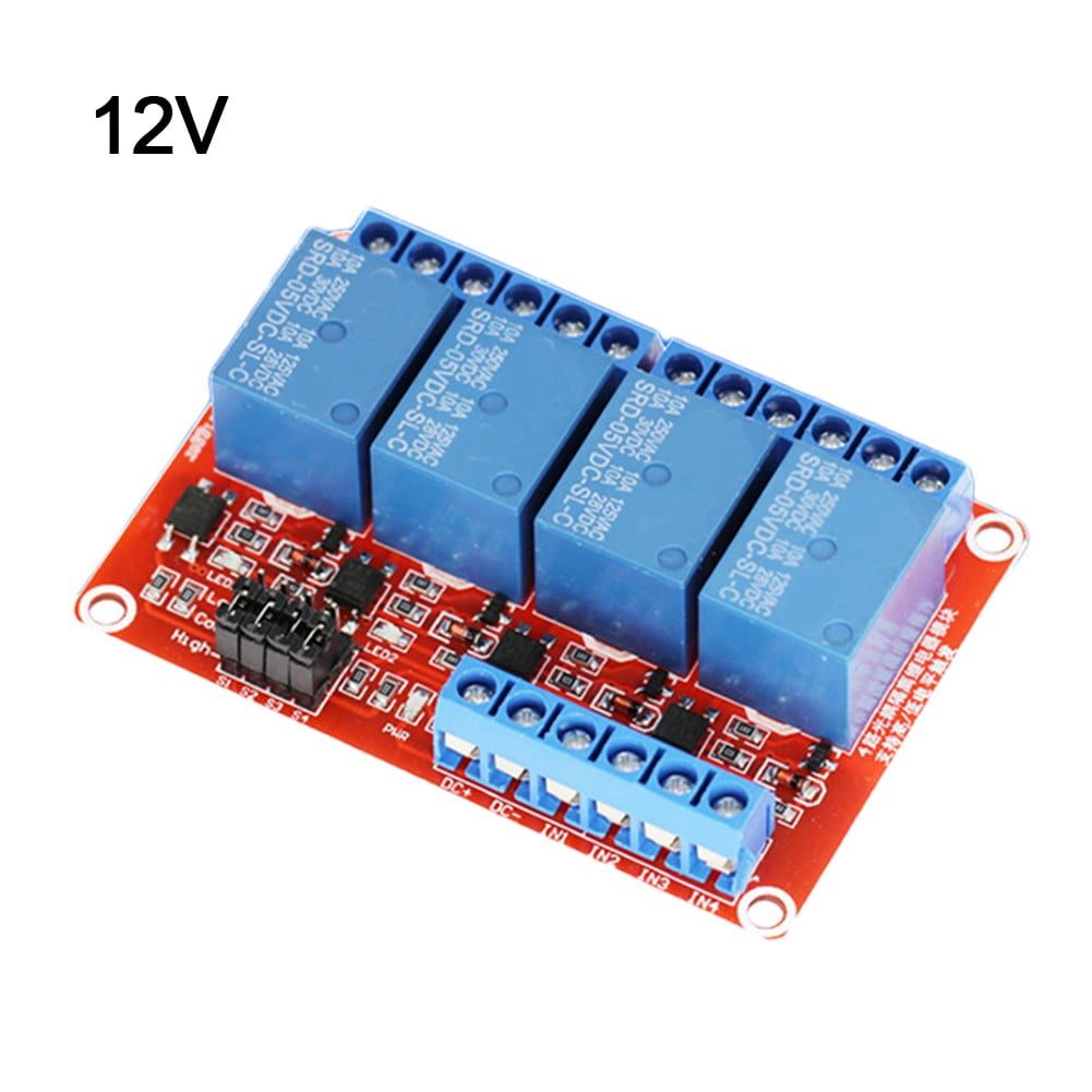4-way 5V12V relay module with optocoupler isolation flat trigger ...