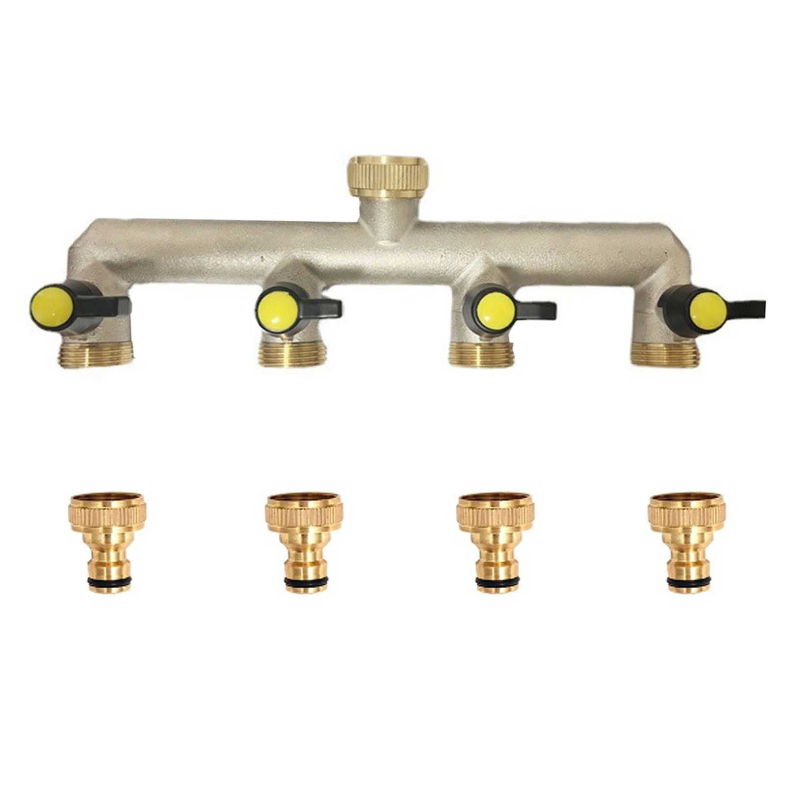 4way Brass Water Tap Distributor 3/4 inch Water Distributor 4way Garden Hose