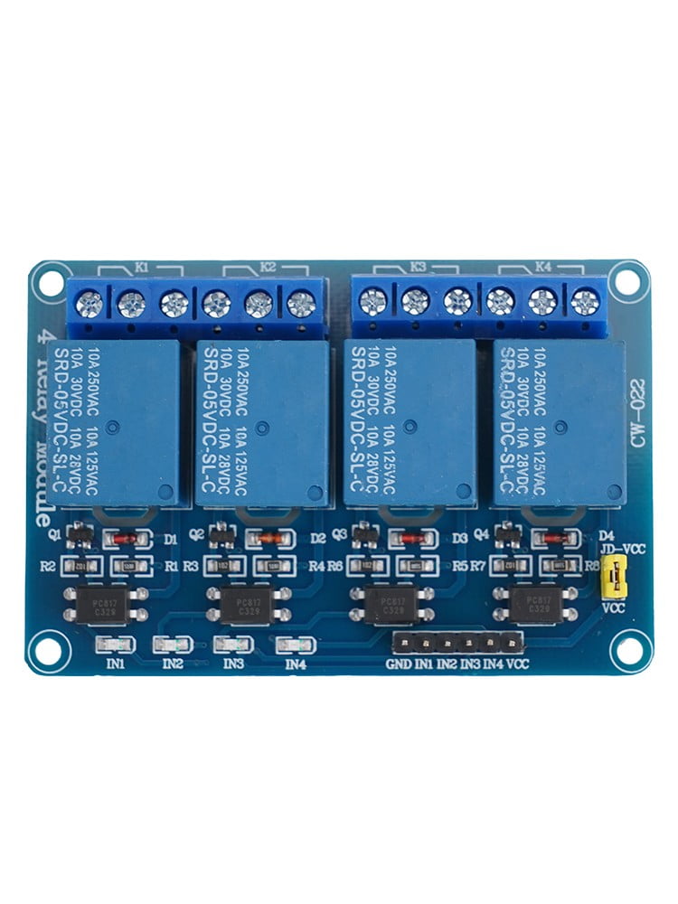 4-way Channel Relay Module with Optocoupler, In Stock, 5V-reliable ...
