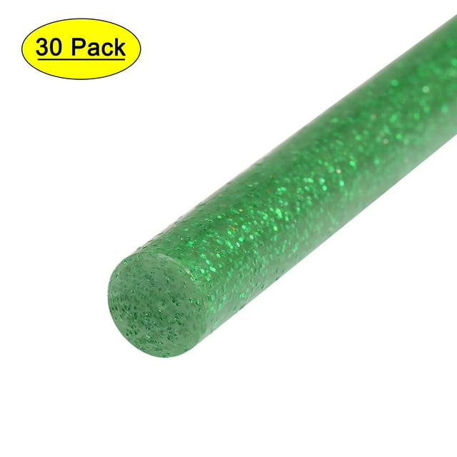 4" x 0.27" Glitter Green Mini Hot Glue Gun Sticks for Glue Gun 30 Pack