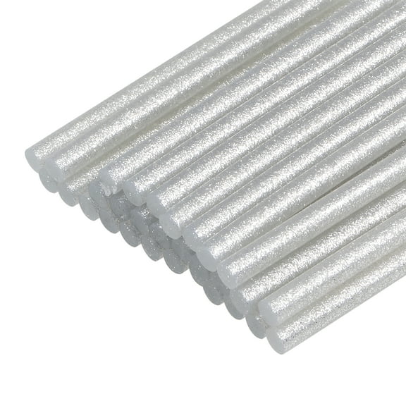 Uxcell 4" x 0.27" Glitter Silver EVA Mini Hot Glue Gun Sticks High Sticky Hot Glue Sticks for Glue Gun 30 Pack