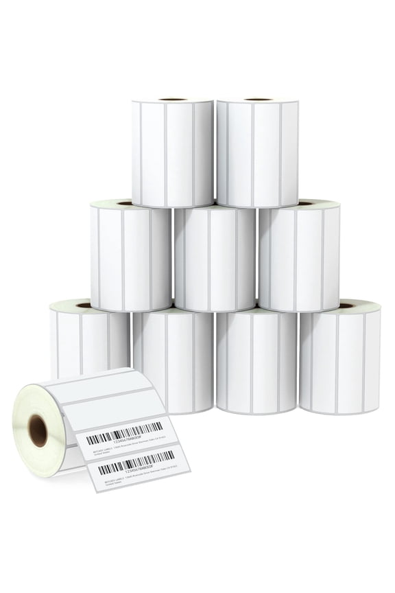 4" x 1" (102 mm x 25 mm) Multipurpose Labels Compatible with Zebra & Rollo Label Printer,Premium Adhesive & Perforated [10 Rolls, 13750 Labels]