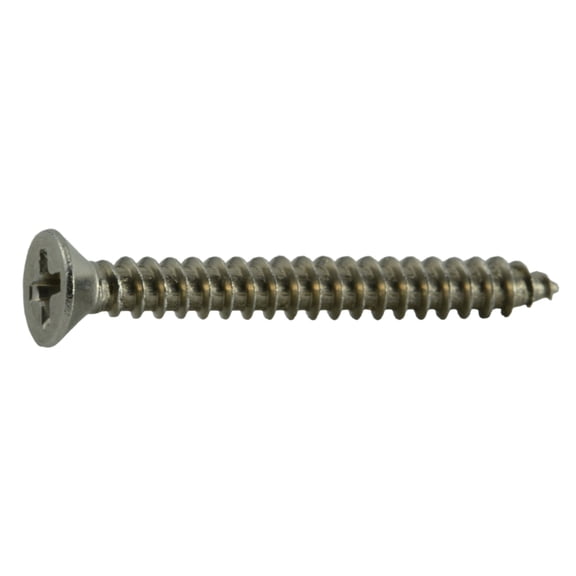 #4 x 1" 18-8 Stainless Steel Phillips Flat Head Sheet Metal Screws (25 pcs.)