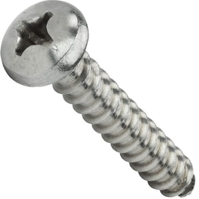 #4 x 1/2" Pan Head Sheet Metal Screws, Stainless Steel 18-8, Full Thread, Bright Finish, Self-Tapping, Quantity 100 By Fastenere