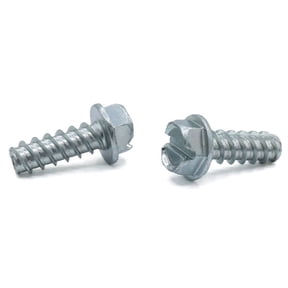 #4 x 1/4" Thread Forming Screws for Plastics (48-2) / Slotted / Hex Washer Head / Steel / Zinc - 10000 Piece Carton