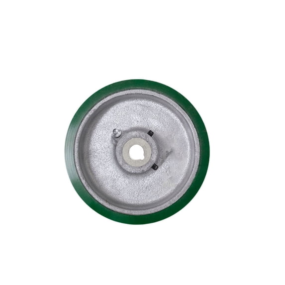 4" x 1.5" Poly Tread on Cast Iron Keyed Drive Wheel - 14mm Bore - Service Caster