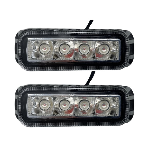 4" x 1.5 Rectangle 4 LED Amber Strobe Light 12W IP65 Waterproof Surface Mount 2x