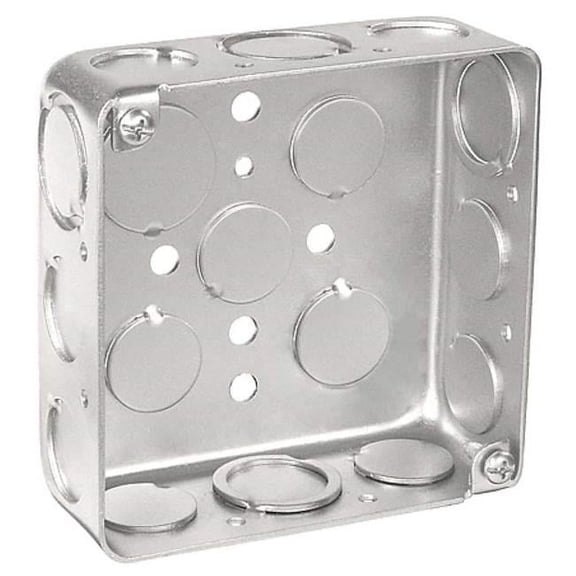 4 x 1.5 in. Steel Metallic Drawn Square Box with KO Bracket