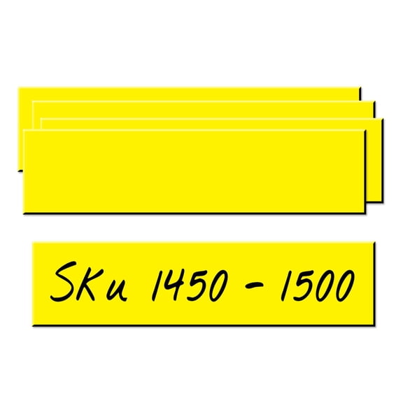 4 x 1 Dry Erase Magnetic Rack/Shelf Labels - Yellow - 10/Pack