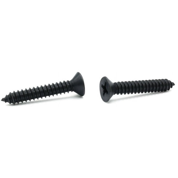 #4 x 1" Type AB Self-Tapping Screws / Phillips / Flat Head / Steel / Black Oxide - 10000 Piece Carton
