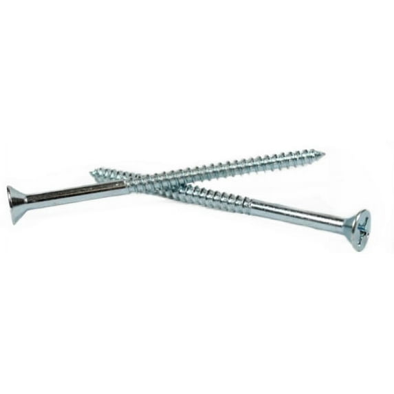 #4 x 1" Wood Screws / Phillips / Flat Head / Steel / Zinc - 10000 Piece Carton
