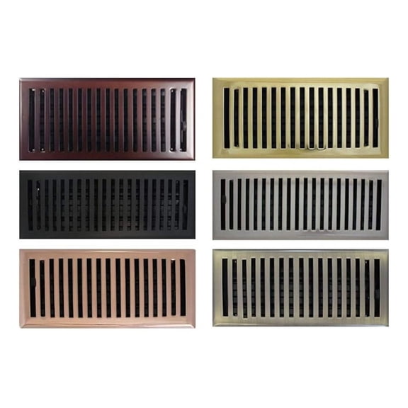 4" x 10" (5.25" x 11.25" Overall) Copper Contemporary Register with Damper (HVAC Vent Cover)