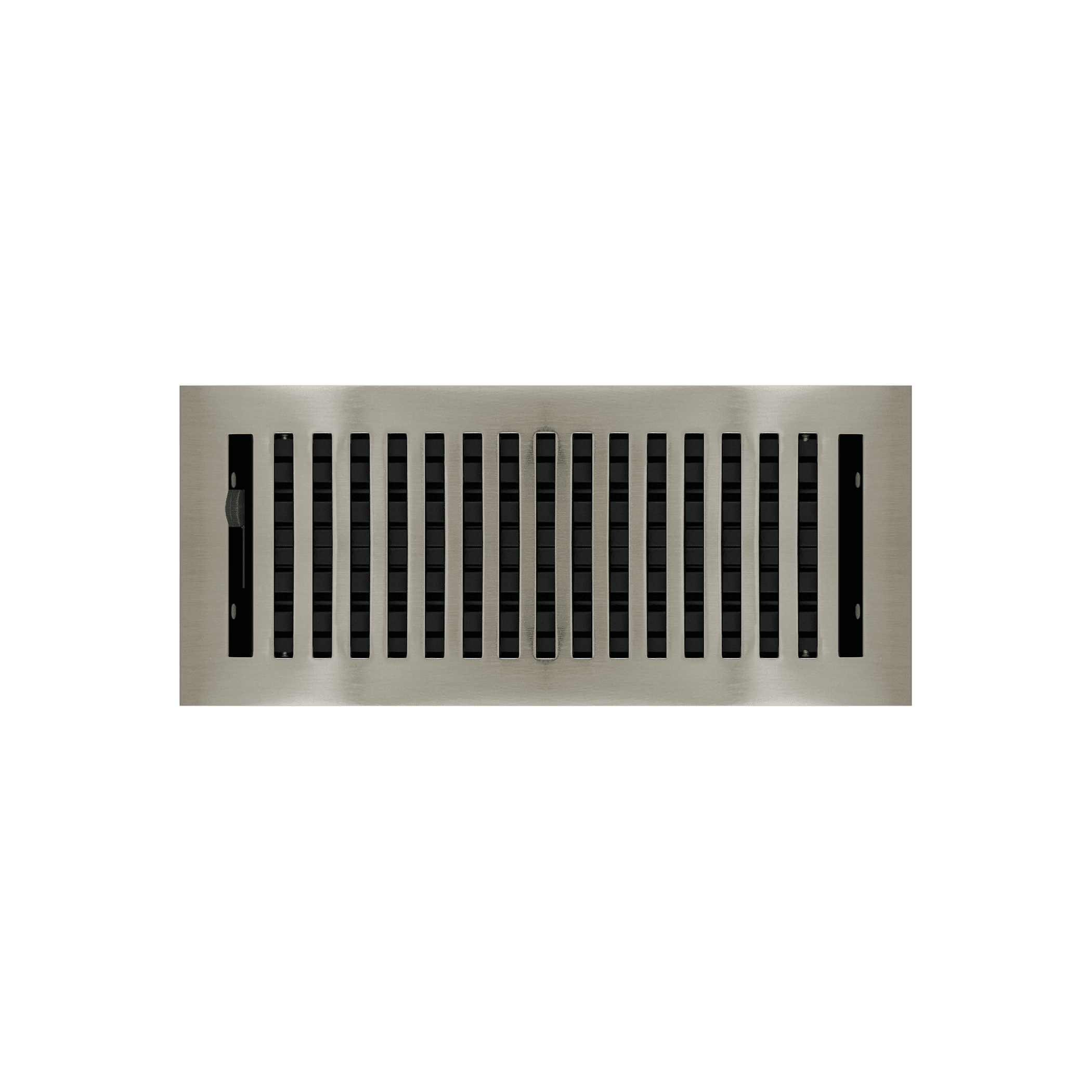 4" x 10" Brushed Nickel Steel Contemporary Floor Register Vent Cover