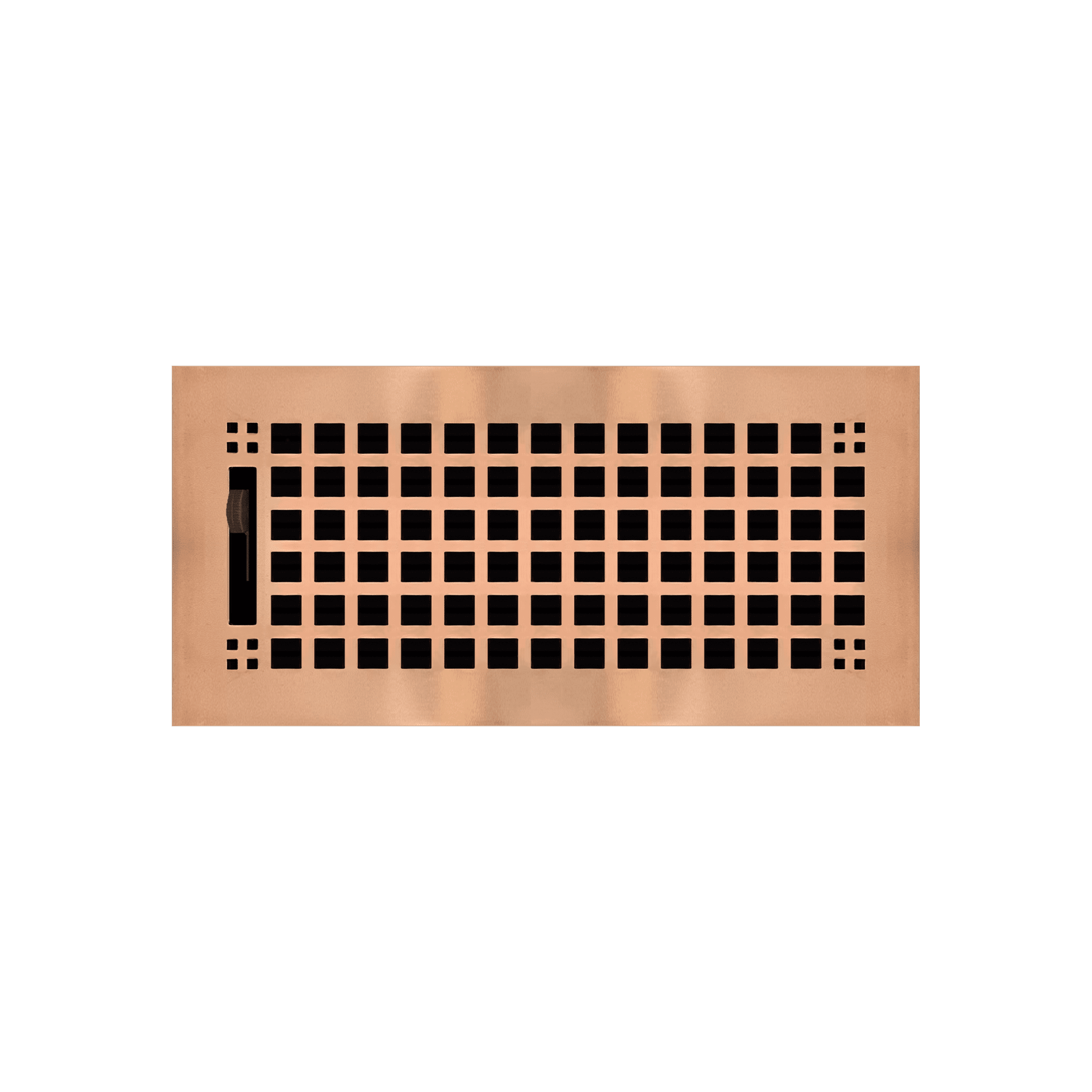 4" x 10" Copper Plated Rockwell Style Floor Register - Decorative Vent Cover