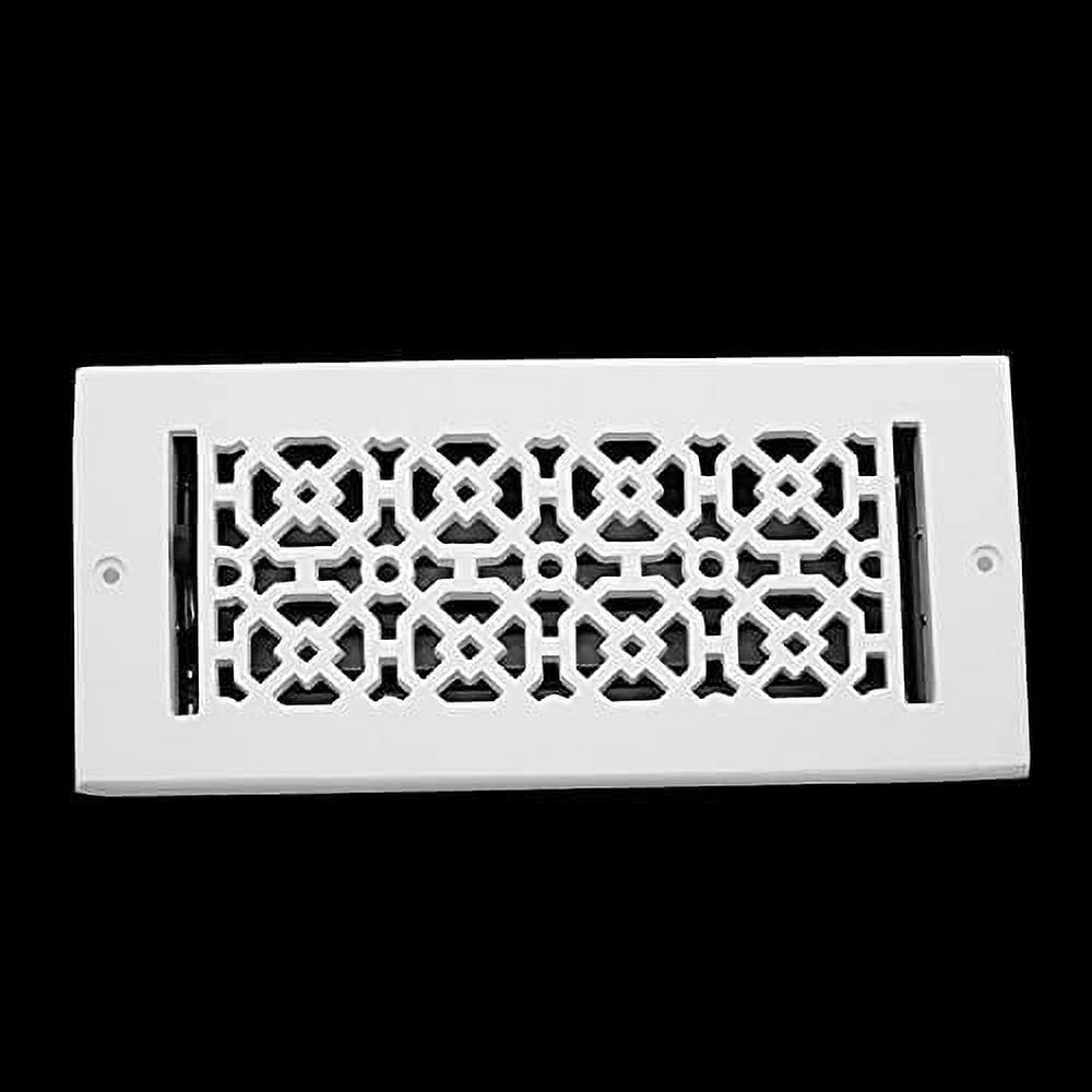 4" x 10" Duct Size (Overall 5-1/2"x 11-3/4") Heat Vent (Detachable Steel Metal Louver)| Cast Aluminum| Floor /Wall Vent Cover| Powder Coated - image 1 of 7