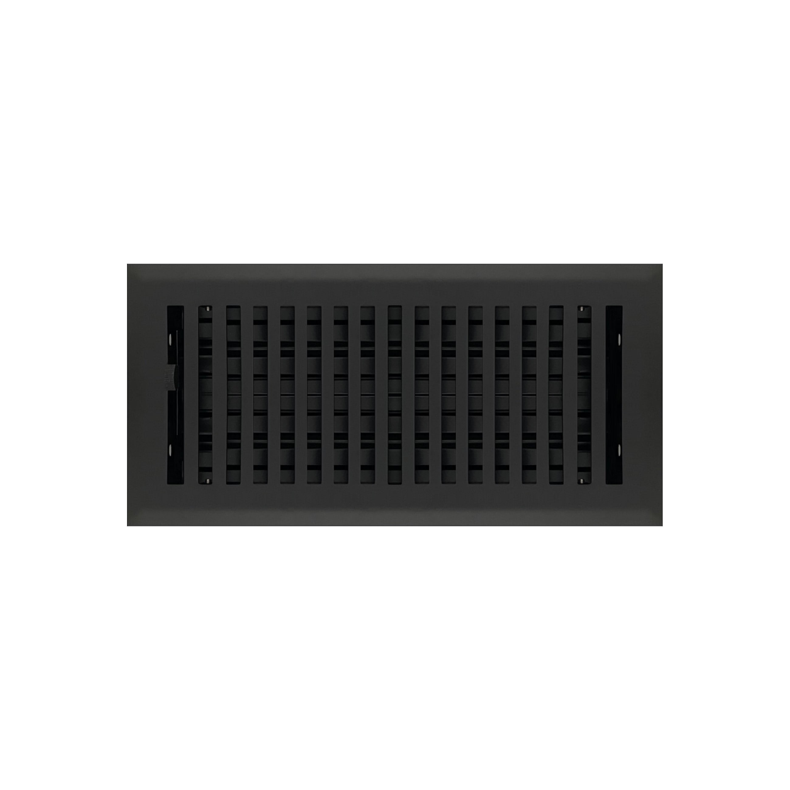 4" x 10" Flat Black Contemporary Style Floor Register - Decorative Vent Cover