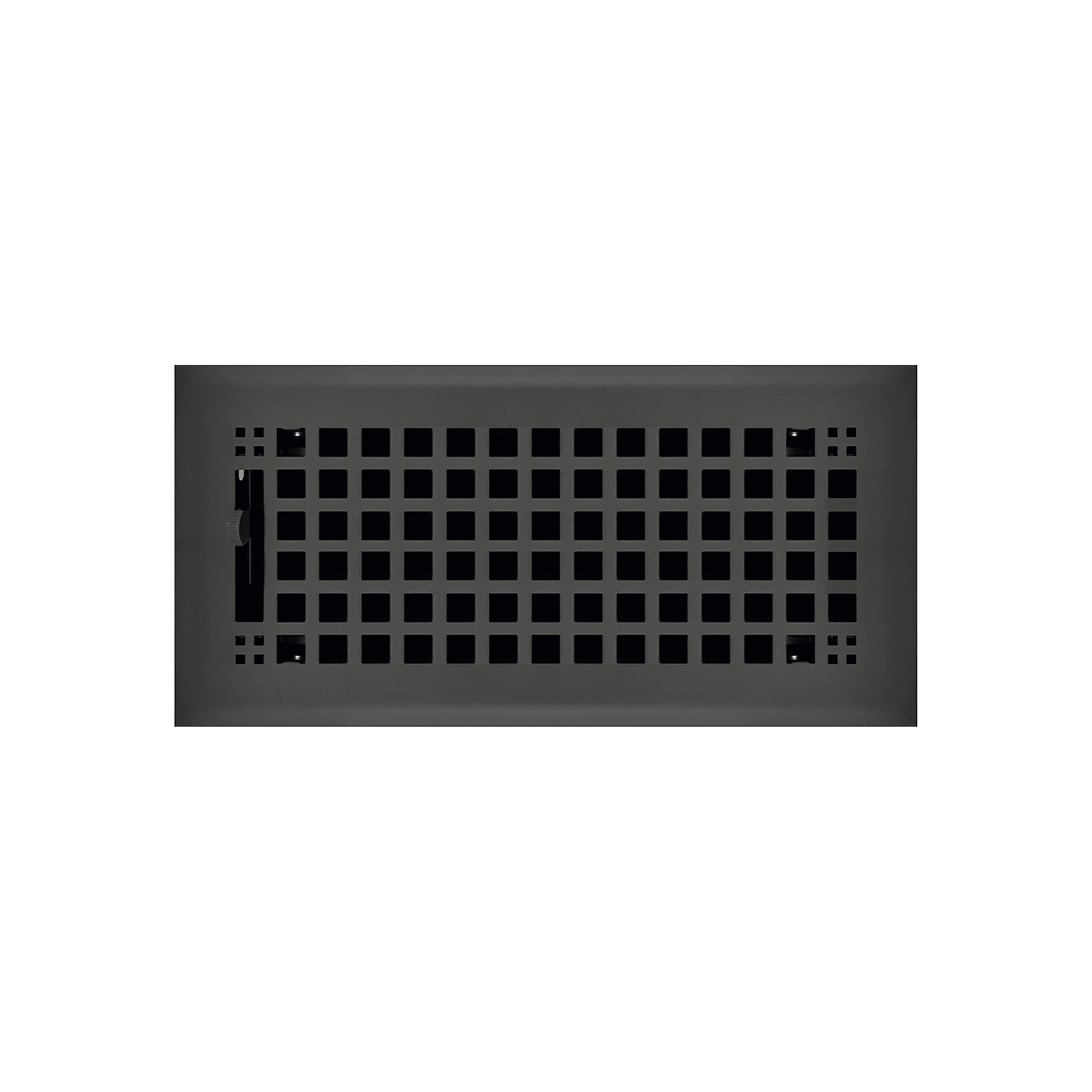 4" x 10" Flat Black Rockwell Style Floor Register - Decorative Vent Cover