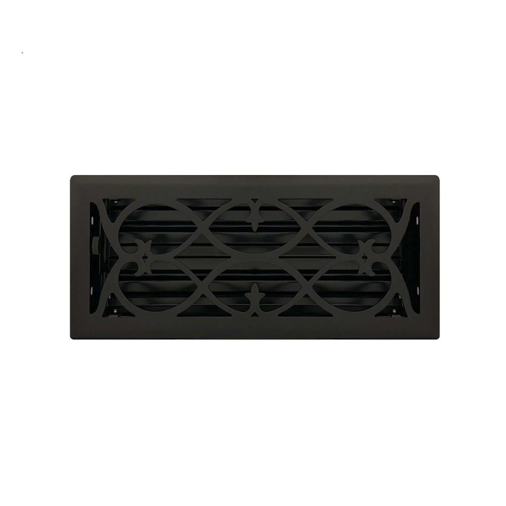4" x 10" Flat Black Victorian Style Floor Register - Decorative Vent Cover