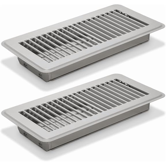 4" x 10" Floor Register Heavy Duty Steel Floor Air Vent Cover with Adjustable Airflow for Home Floor 2 Pack
