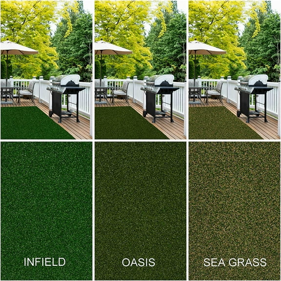 4' x 10' Infield - Indoor Outdoor Custom Cut Area Rug Carpet Runners with a Premium Fabric Finished Edges