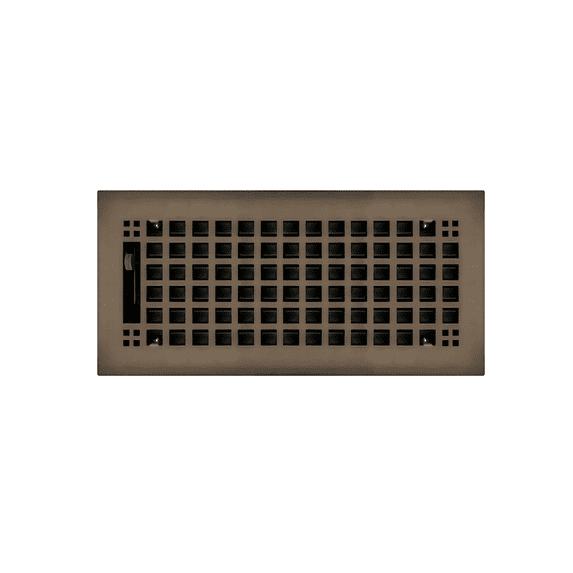 4" x 10" Oil Rubbed Bronze Rockwell Style Floor Register - Decorative Vent Cover