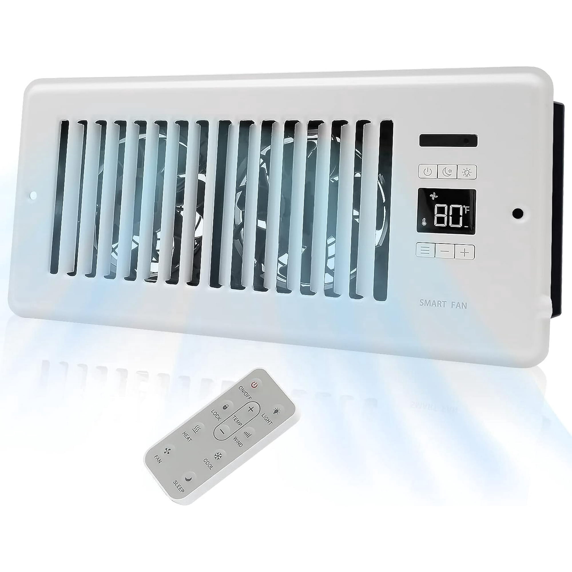 4” x 10” Ultra-Quiet Register Booster Fan Auto-Fan Speed Adjust with ...