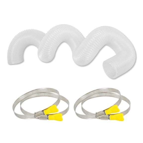 4" x 10 ft PVC Dust Collection Hose with 304 Stainless Steel Clamps