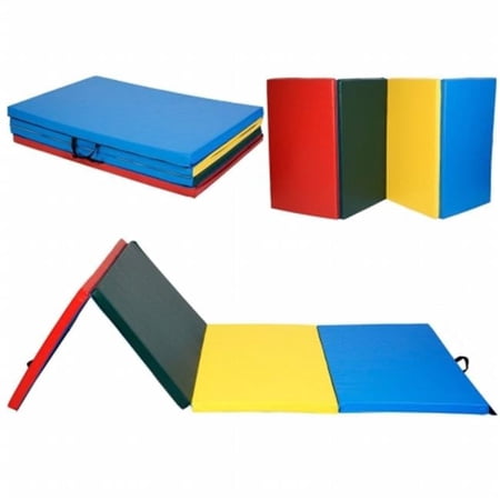 4 x 10 ft. x 2 in. Gymnastics Tumbling & Martial Arts Folding Mat, Multi Color