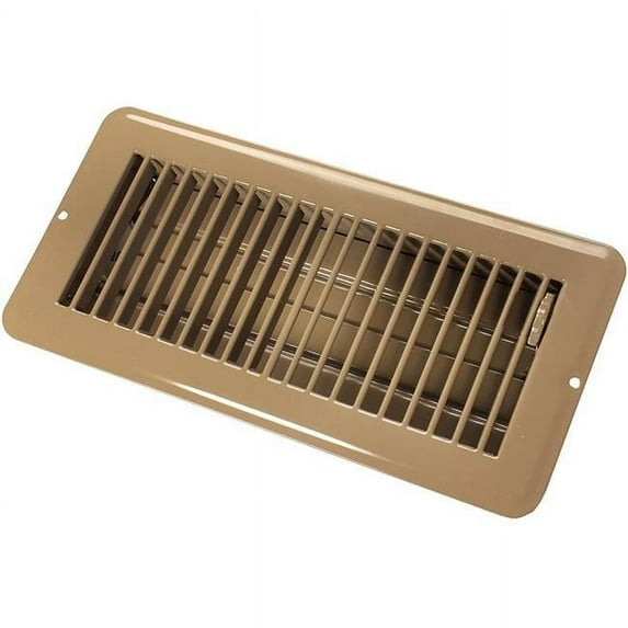 4 x 10 in. Dampered Metal Floor Register, Brown
