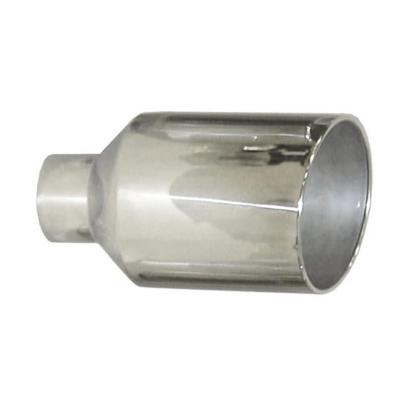 4 x 10 x 18 in. Rolled Bolt on Tail Pipe Tip, White