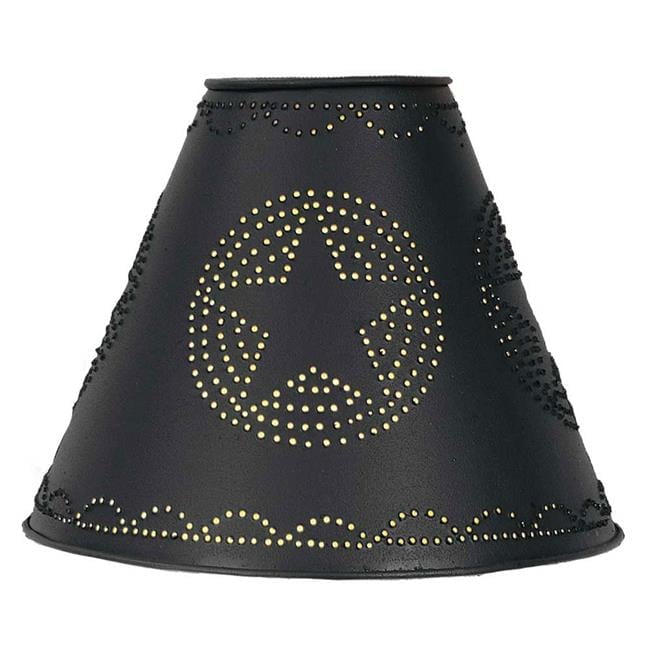 Black Star Punched Tin Clip-On Lamp Shade
