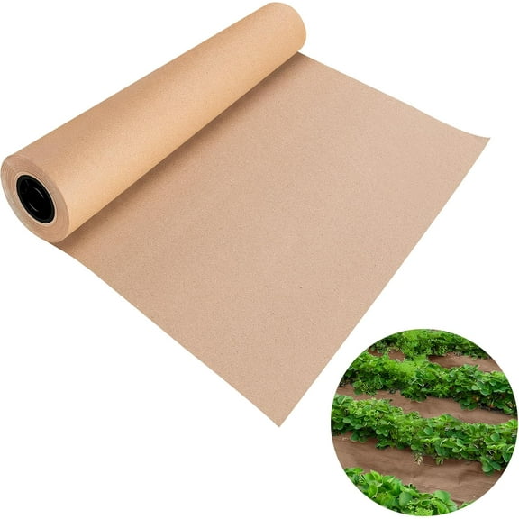 4 x 100 Ft Biodegradable Paper Weed Barrier- Heavy Duty Biodegradable Garden Bed Grass- Garden Paper Weed Control Barrier Weed Grass Blocker for Outdoor Garden Lawn