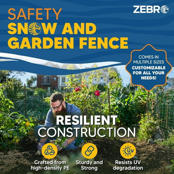 4' x 100' Green Plastic Garden Fence Roll - Reusable Outdoor Barrier for Yard, Animal