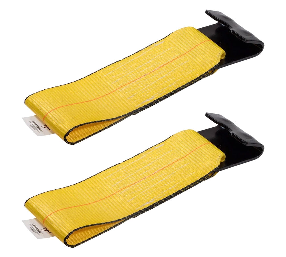 2 Paack 4Inch x 11Inch Fixed End Tie Down Strap with Flat Hook and Bolt Loop - Replacement Ratchet Straps 5,400 lbs Working Load Limit, Heavy Duty 4 Inch Ratchet Straps