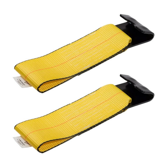 2 Paack 4Inch x 11Inch Fixed End Tie Down Strap with Flat Hook and Bolt Loop - Replacement Ratchet Straps 5,400 lbs Working Load Limit, Heavy Duty 4 Inch Ratchet Straps