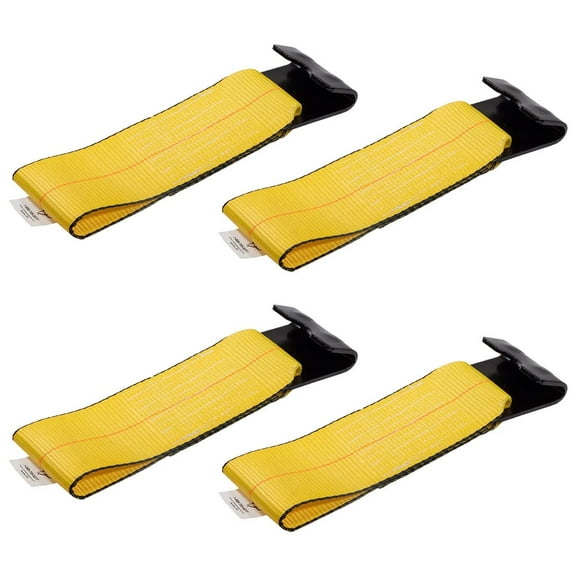 4 Paack 4Inch x 11Inch Fixed End Tie Down Strap with Flat Hook and Bolt Loop - Replacement Ratchet Straps 5,400 lbs Working Load Limit, Heavy Duty 4 Inch Ratchet Straps