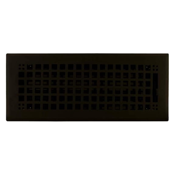 4" x 12" (5.75" x 13.875" Overall) Flat Black (Textured) Mission Register with Damper (HVAC Vent Cover)