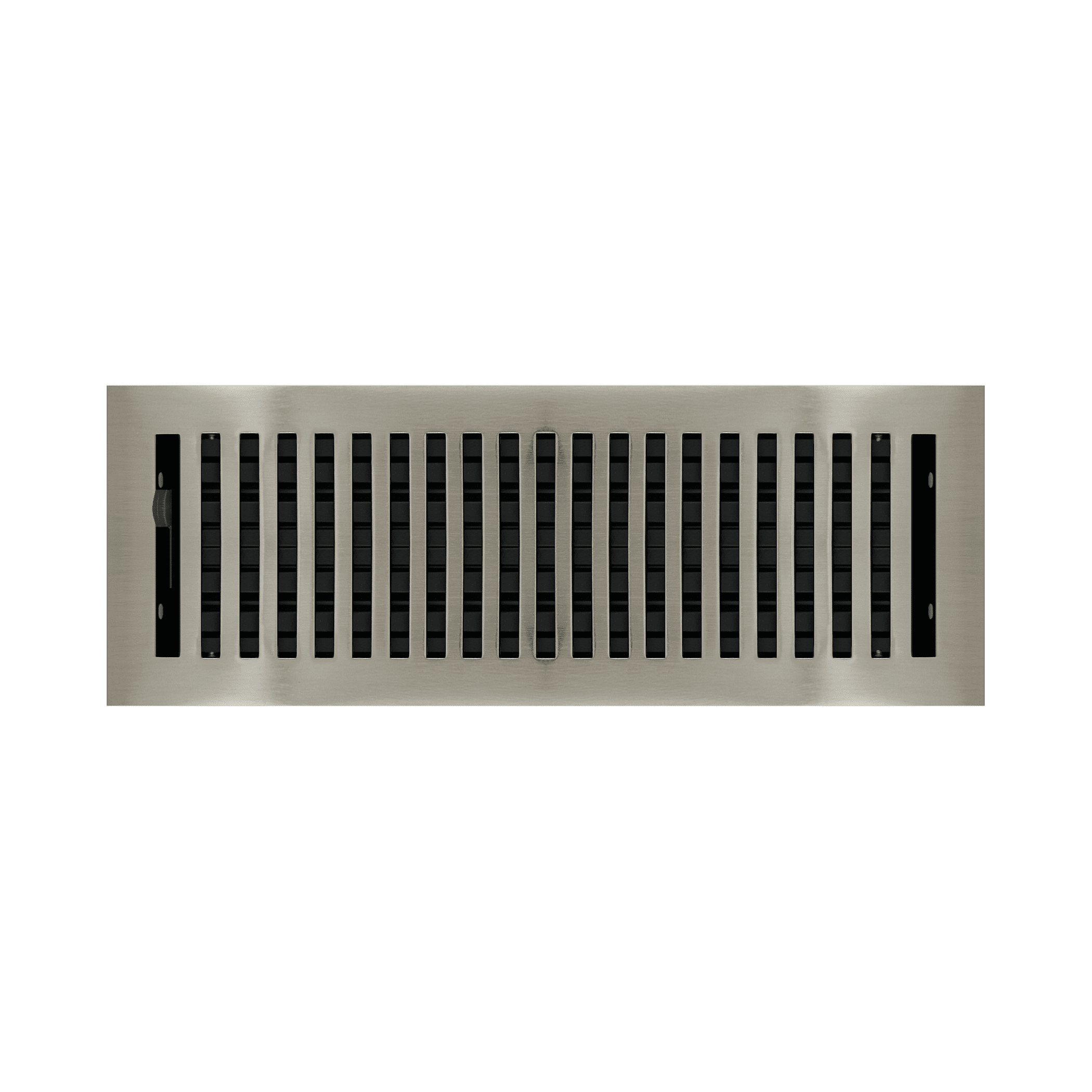 4" x 12" Brushed Nickel Contemporary Style Floor Register - Decorative Vent Cover