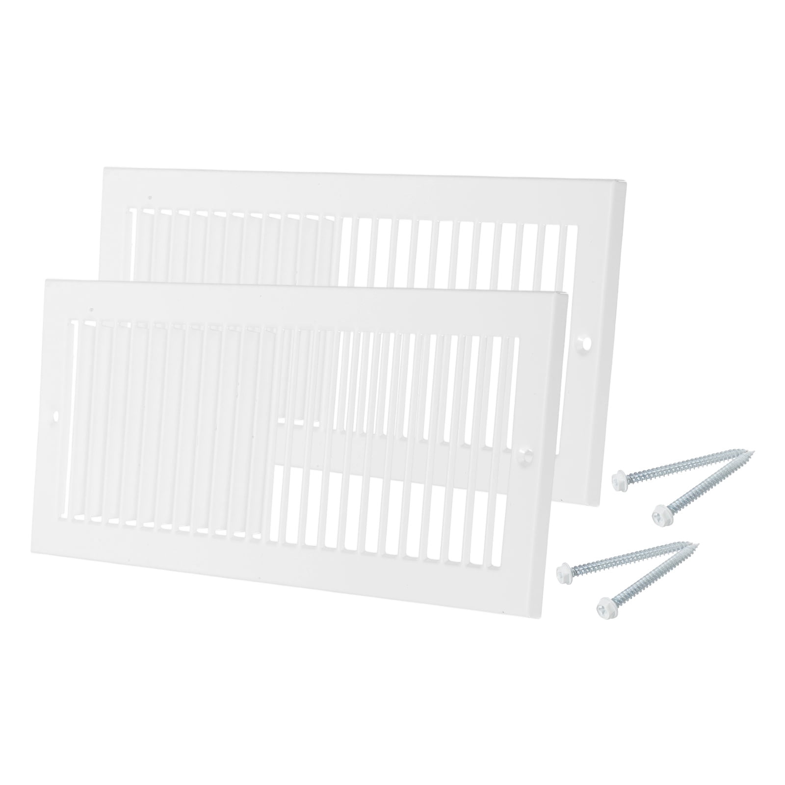4" x 12" Duct Opening Vent Cover, 2 Pcs Toe Kick Vent Cover HVAC for Wall Floor, White-Outer Size: 5.4" x 13.4"
