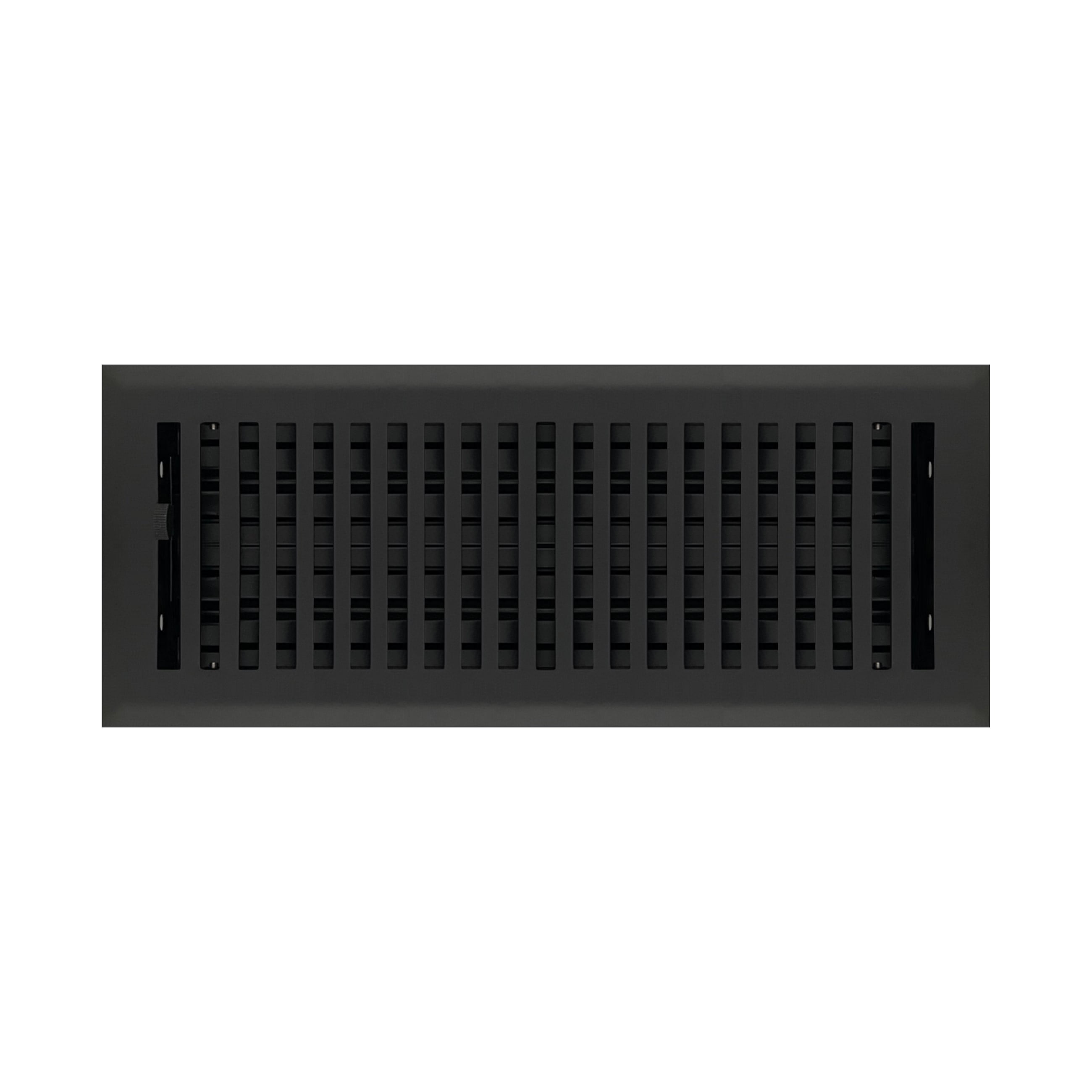 Flat Black Steel Contemporary Floor Register Vent Cover 4" x 12"