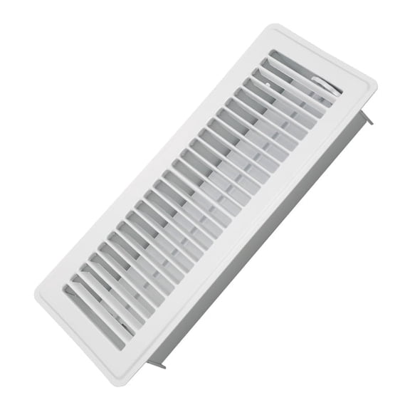 4" x 12" Floor Register - Heavy Duty Steel Walkable Floor Vents - Easy Adjust Air Supply Lever - Vent Covers for Home (White)