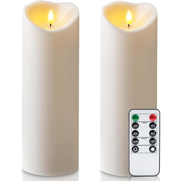 4 x 12 Large Outdoor Candles with Timer Waterproof, Flickering Flameless Candles Battery Operated with Remote, Realistic LED Fake Pillar Candle for Lanterns, Patio, Porch, Garden Decor