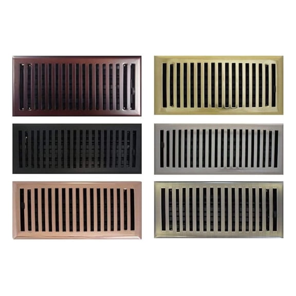 4" x 14" (5.25" x 15.75" Overall) Copper Contemporary Register with Damper (HVAC Vent Cover)