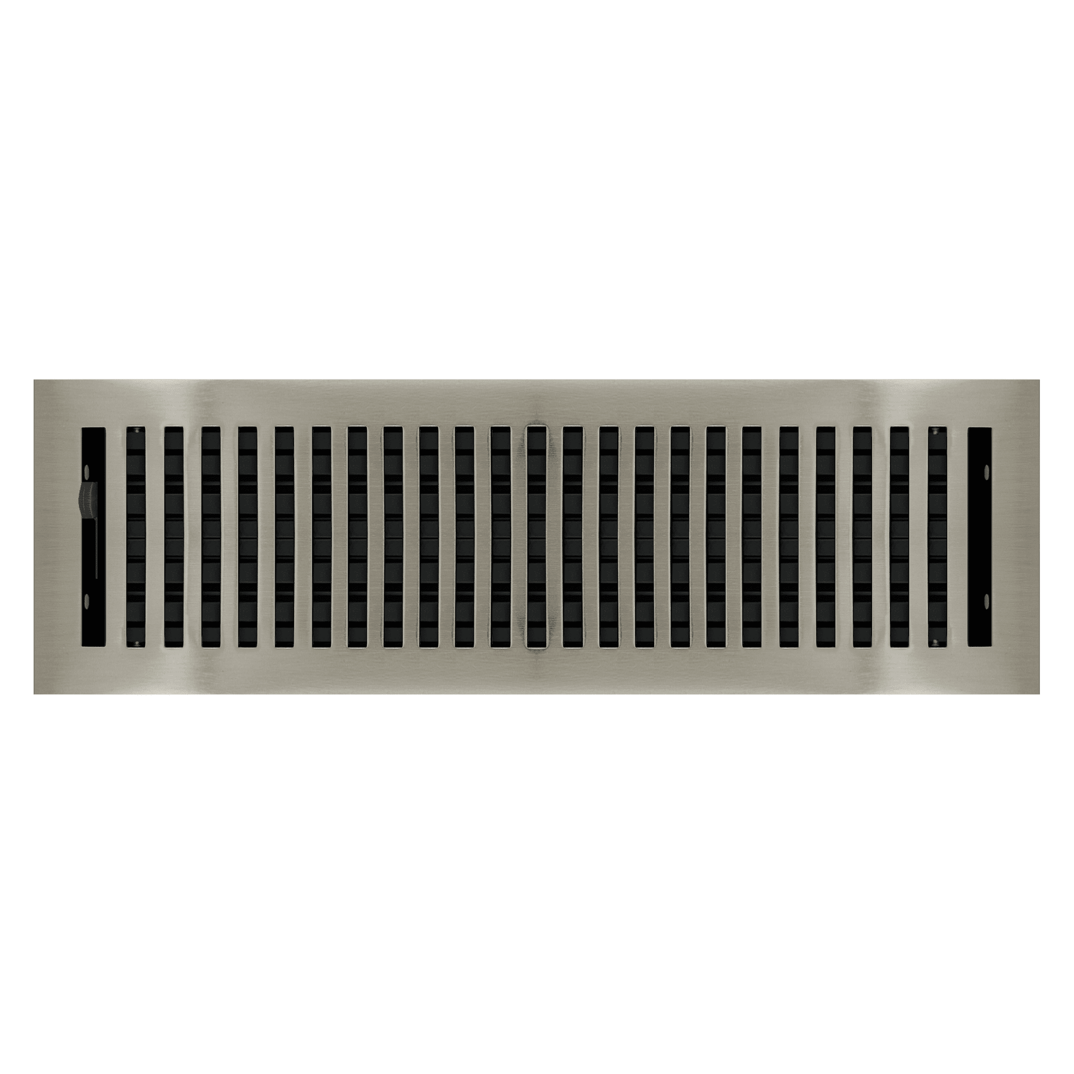 4" x 14" Brushed Nickel Contemporary Style Floor Register - Decorative Vent Cover