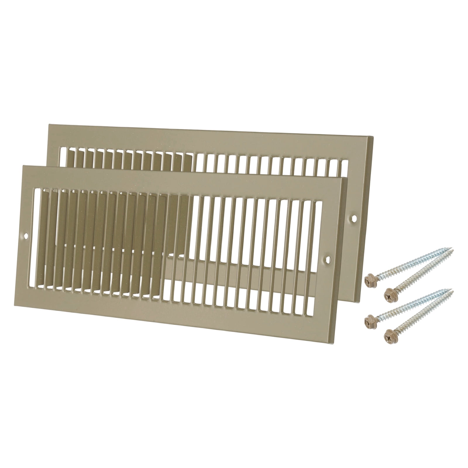 4" x 14" Duct Opening Vent Cover, 2 Pcs Toe Kick Vent Cover HVAC for Wall Floor, Brown-Outer Size: 5.4" x 15.4"