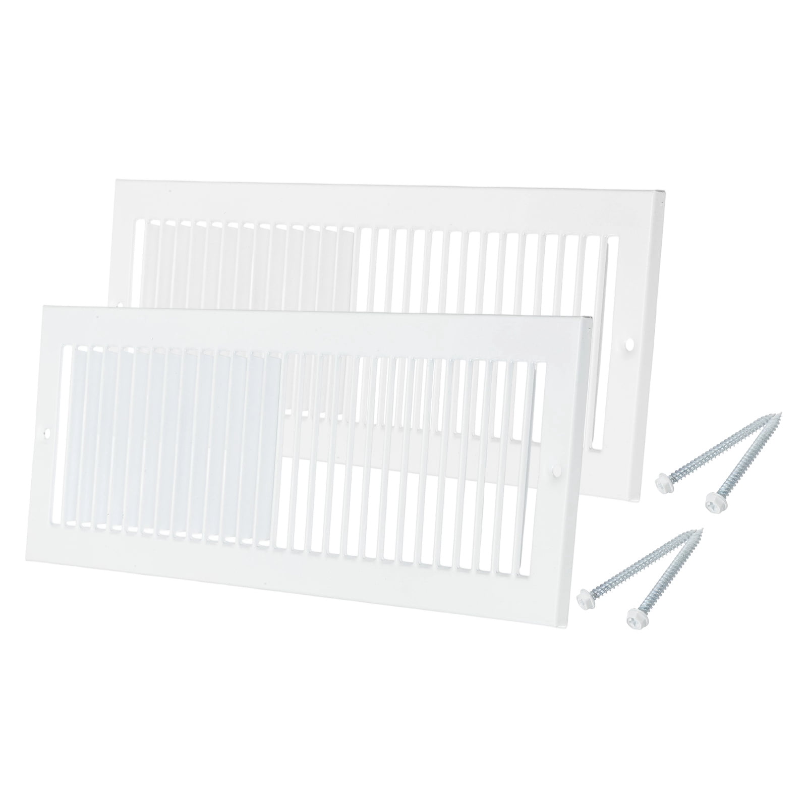 4" x 14" Duct Opening Vent Cover, 2 Pcs Toe Kick Vent Cover HVAC for Wall Floor, White-Outer Size: 5.4" x 15.4"