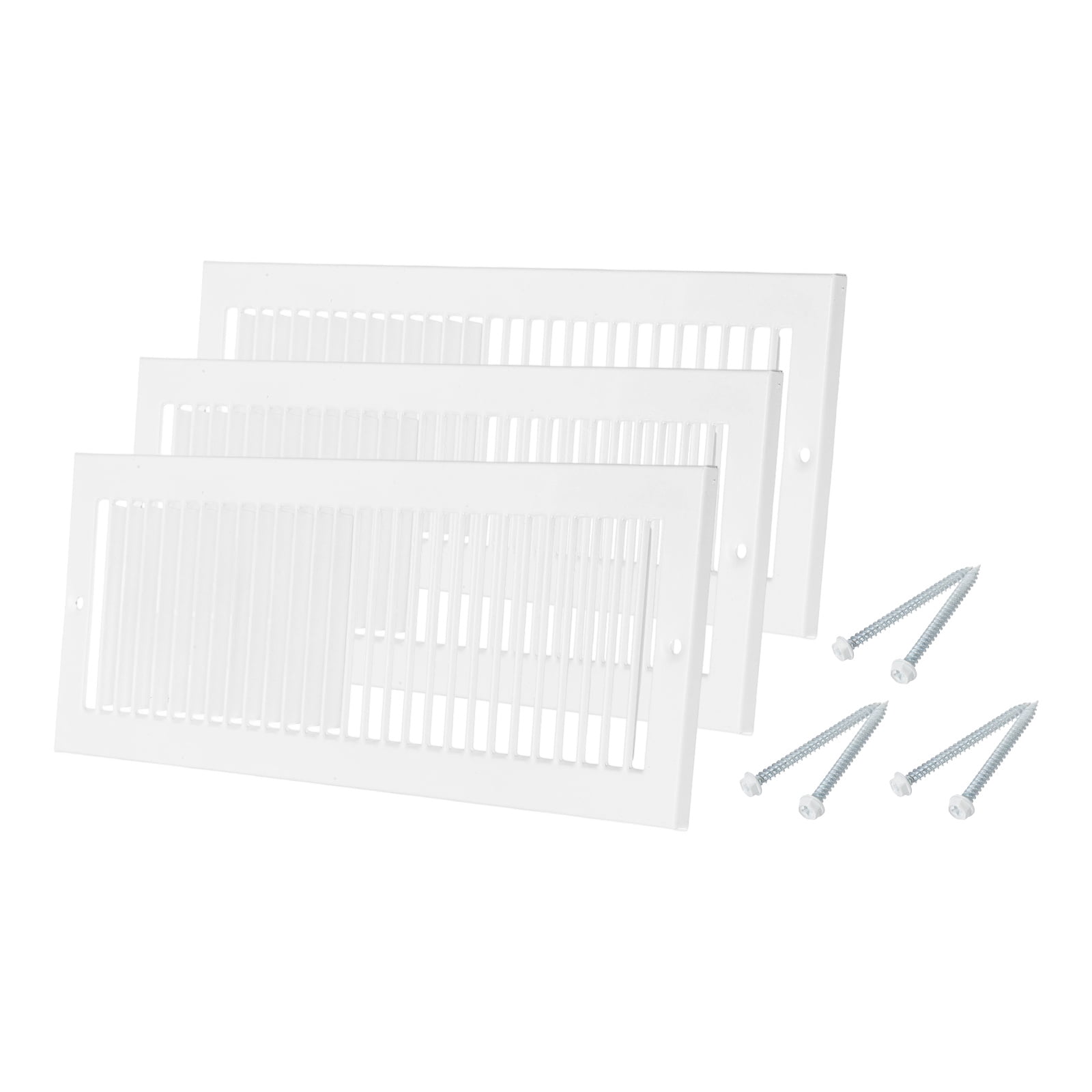 4" x 14" Duct Opening Vent Cover, 3 Pcs Toe Kick Vent Cover HVAC for Wall Floor, White-Outer Size: 5.4" x 15.4"