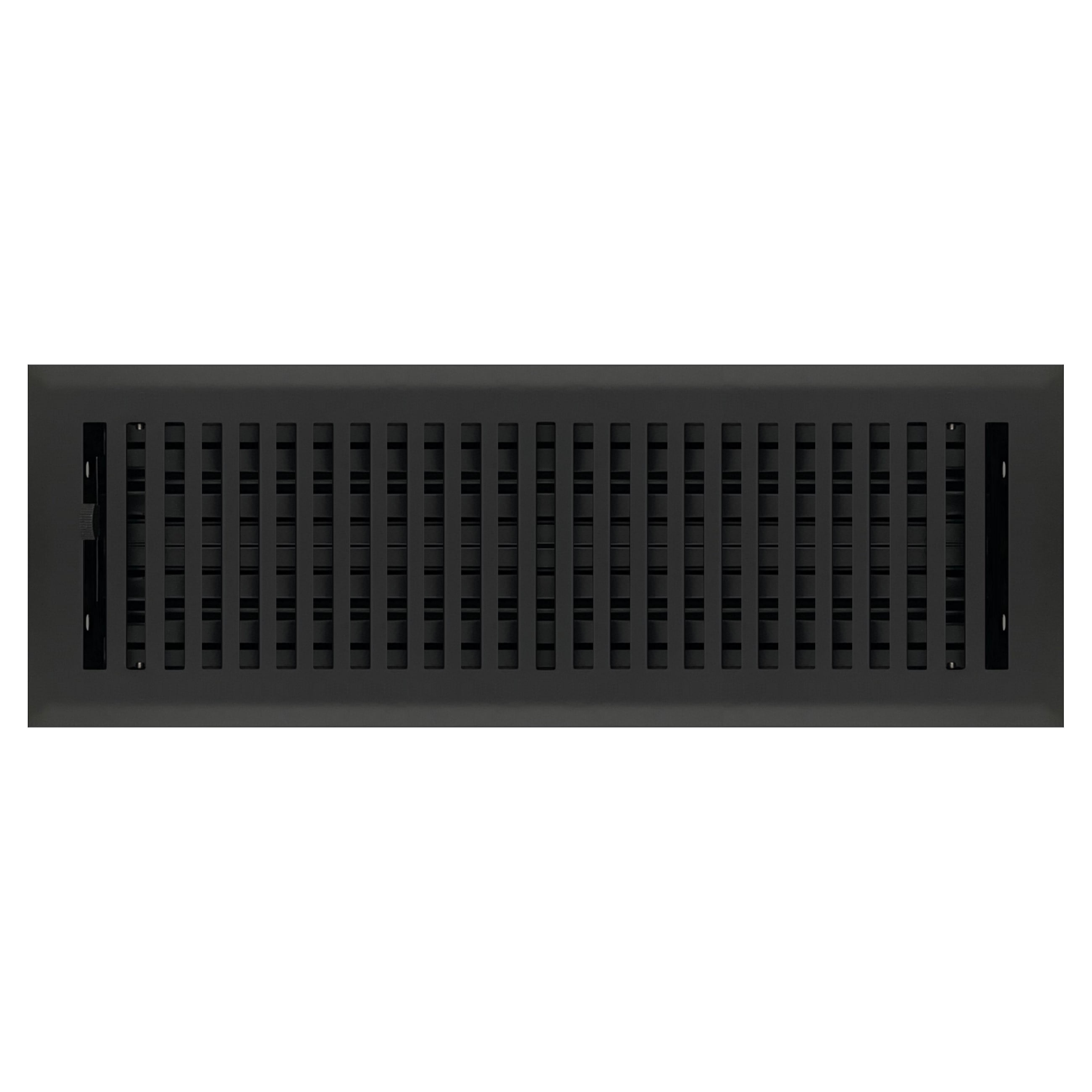 4" x 14" Flat Black Contemporary Style Floor Register - Decorative Vent Cover
